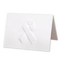 White Awareness Ribbon - Note Card and Envelope